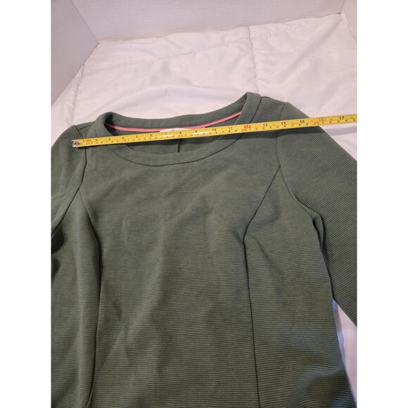 Boden Ottoman Dress Sz 8 R Sheath Ribbed knit light Green Sage Pockets Preppy - Picture 7 of 9